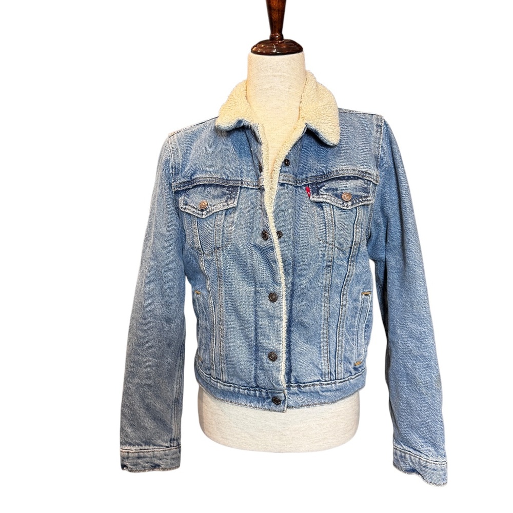 Levi's Blue Jean Jacket with Cream Collar